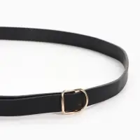 Ремень женский, 1.8&times;105 см, золотистая пряжка, чёрный