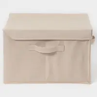 Короб стеллажный с крышкой LaDо́m, 38&times;26&times;24 см, бежевый, материал батист