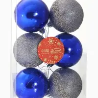 Ёлочные игрушки &laquo;Дорофея полосы блеск&raquo;, шары новогодние, d=6 см, набор 6 шт., МИКС