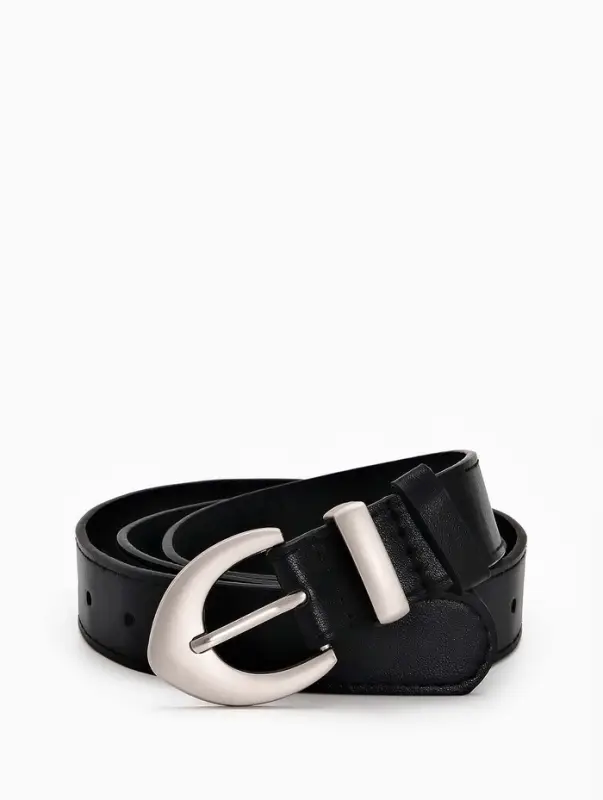 Ремень женский, 110&times;3 см, пряжка металл матовая, серебристая, чёрный