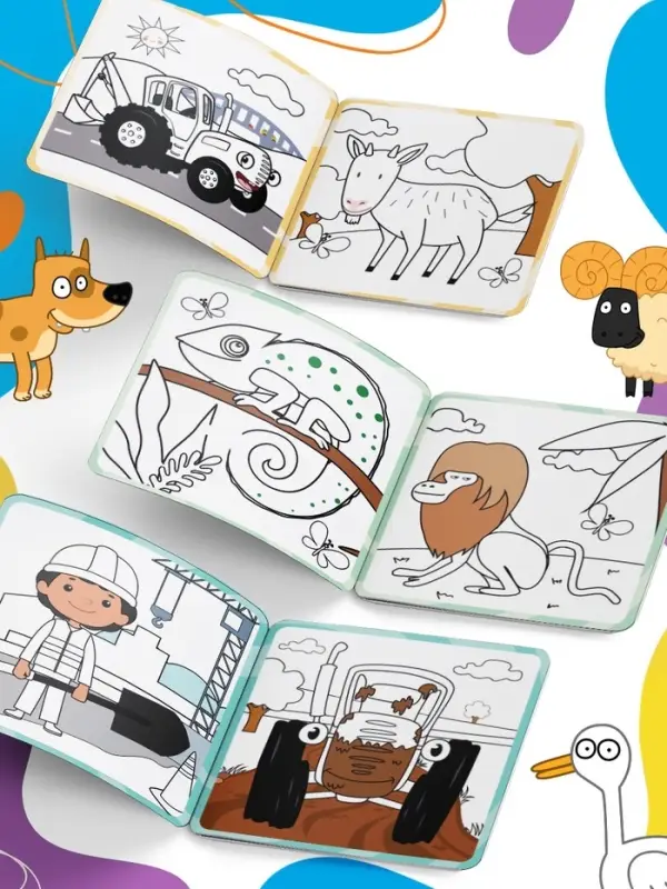 Многоразовая раскраска &laquo;Синий трактор едет к нам&raquo;, 12 стр., 16&times;16 см, Синий трактор