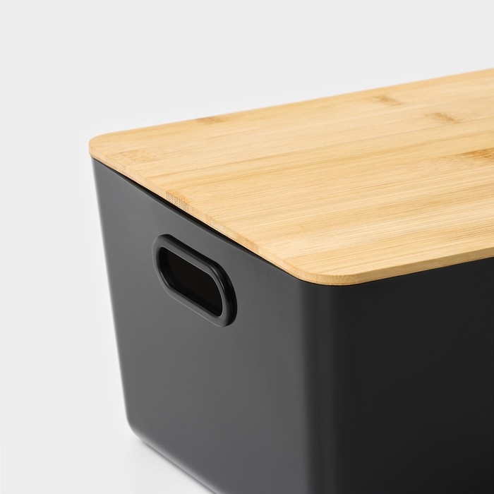 Контейнер для хранения с крышкой LaDо́m «Лаконичность», 31,5×22×15 см, цвет тёмно - серый Контейнер для хранения с крышкой LaDо́m «Лаконичность», 31,5×22×15 см, цвет тёмно - серый