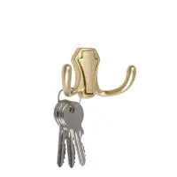 Крючок мебельный CAPPIO HIDDEN, двухрожковый, цвет матовое золото, 2 шт.