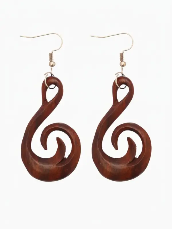Серьги &laquo;Спираль&raquo;, дерево соно