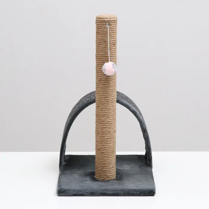 Когтеточка &laquo;Столбик&raquo;, 35&times;30&times;54 см, с дугой и игрушкой, МИКС