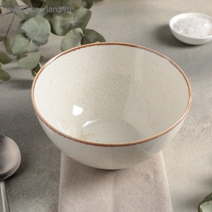 Салатник фарфоровый 700 мл, d=16 см, цвет бежевый Салатник фарфоровый 700 мл, d=16 см, цвет бежевый