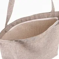 Сумка текстильная шопер на молнии, 33&times;0.5&times;38 см, бежевая