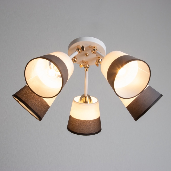 Люстра Люстра "Селена" 5хЕ27 40Вт бело-золотой 54х54х25 см