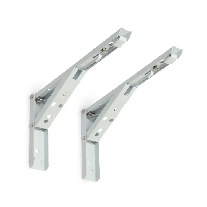 Кронштейн складной для столов и полок ТУНДРА, F001, 2 шт., длина 250 мм, сталь, белый