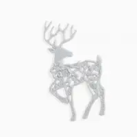 Ёлочные игрушки 3 шт. &laquo;Зимнее волшебство. Белый олень резной&raquo; пластик, 8&times;13 см
