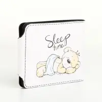 Кошелёк маленький Sleep time, детский, на кнопке, бежевый