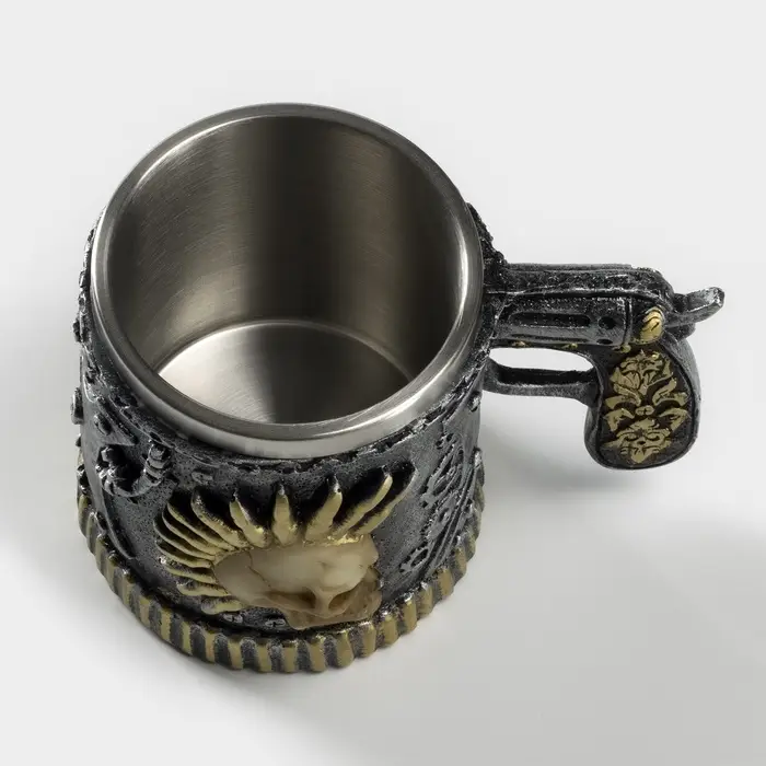 Кружка &laquo;Панк.Череп. Хэллоуин&raquo;, 400 мл, 14.5&times;9&times;11 см, нержавеющая сталь, серебристая