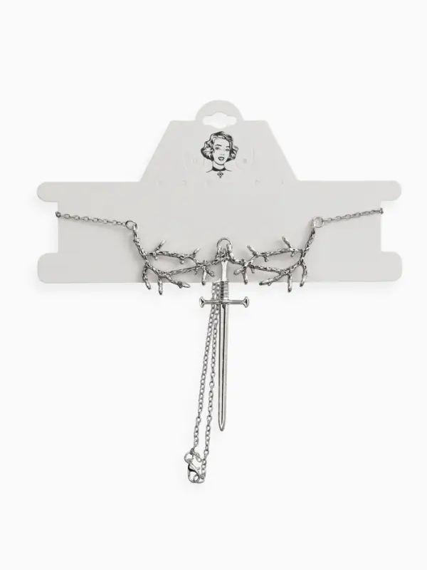 Кулон на цепочке &laquo;Готика&raquo;, меч, цвет серебро, 50 см