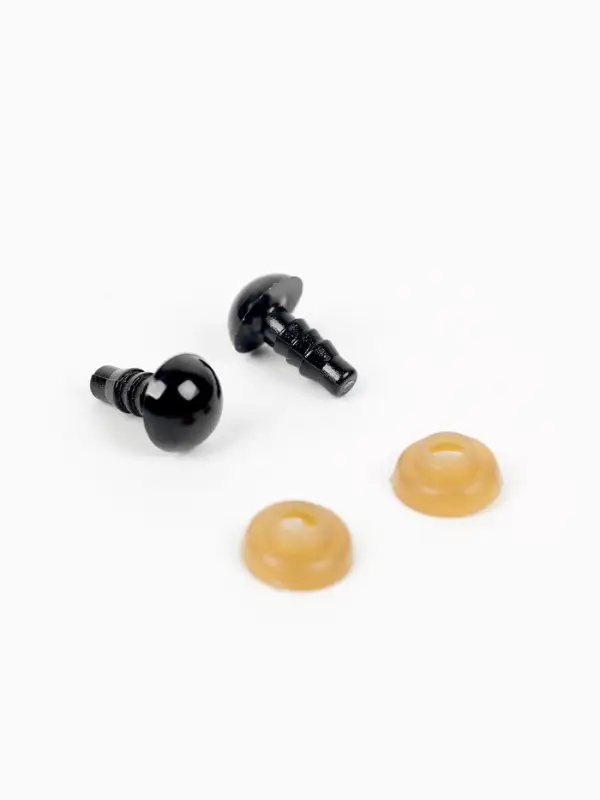 Глаз винтовой с заглушками, 10 шт, цвет черный, 0,8 см