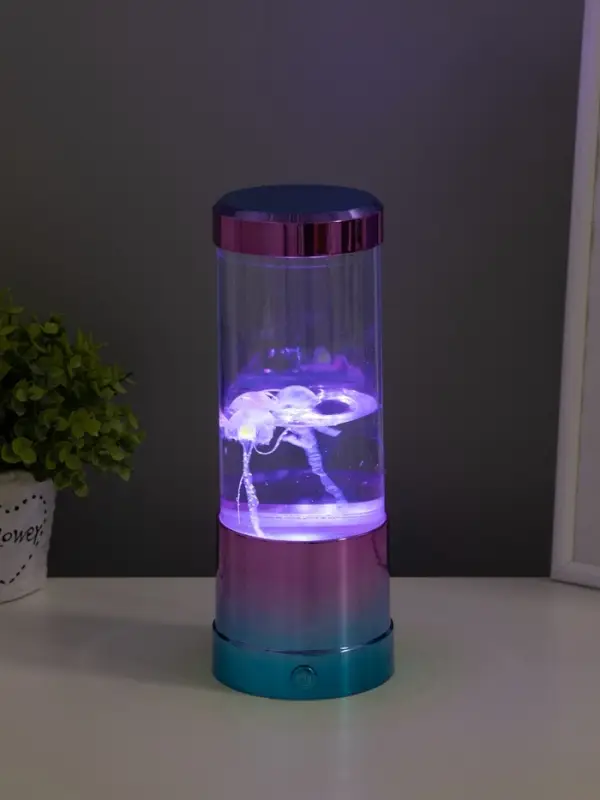 Светильник  Светильник "Медузы" LED, RGB, USB, 3-5Вт, розово-голубой металлик 9х9х3 см