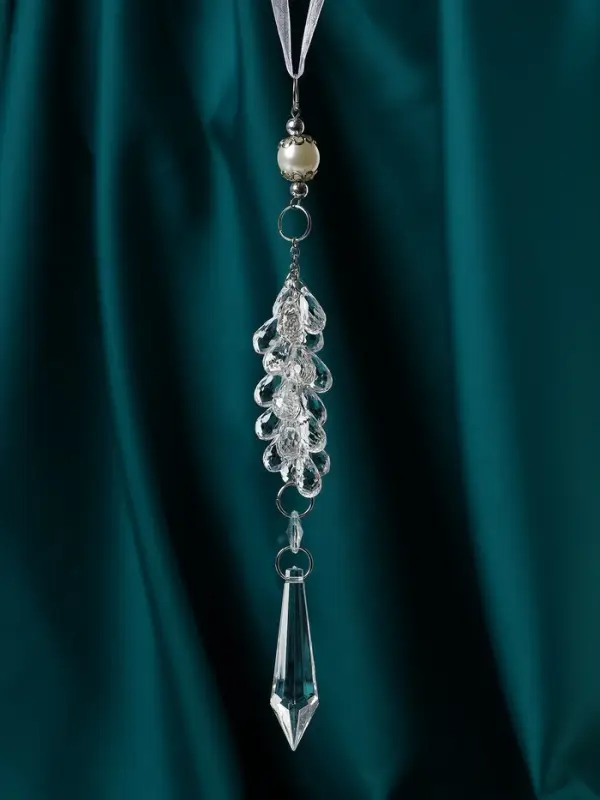 Украшение ёлочное "Льдинка" гроздь кристалл, 18х2,5 см, прозрачный