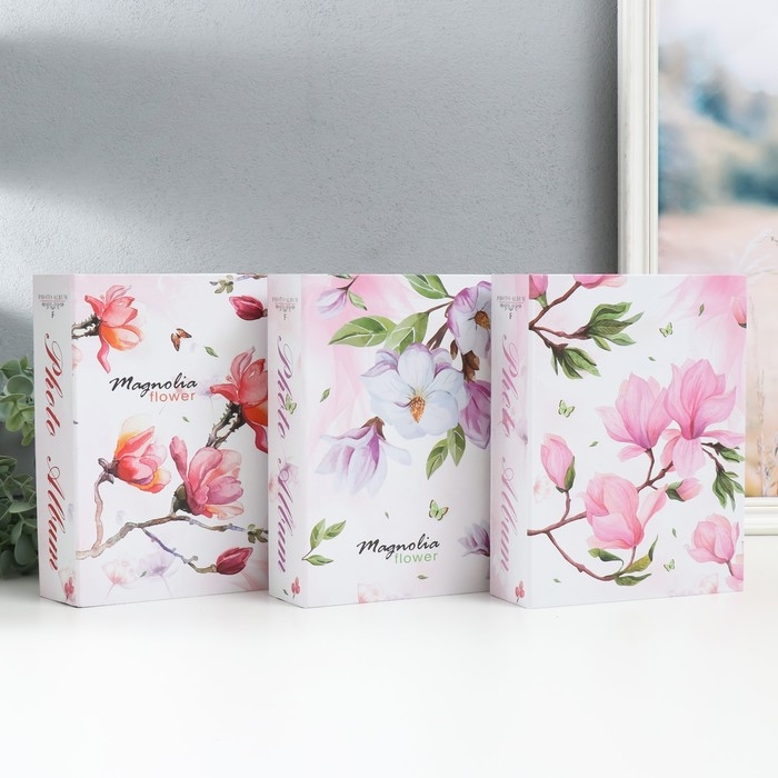 Фотоальбом на 200 фото 10х15 см Фотоальбом на 200 фото 10х15 см "Цветение магнолии" МИКС 23х17х5,5 см