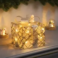 Светодиодная фигура &laquo;Подарок&raquo; 17&times;15&times;15 см, 20 LED, от батареек AAх2, свечение тёплое белое