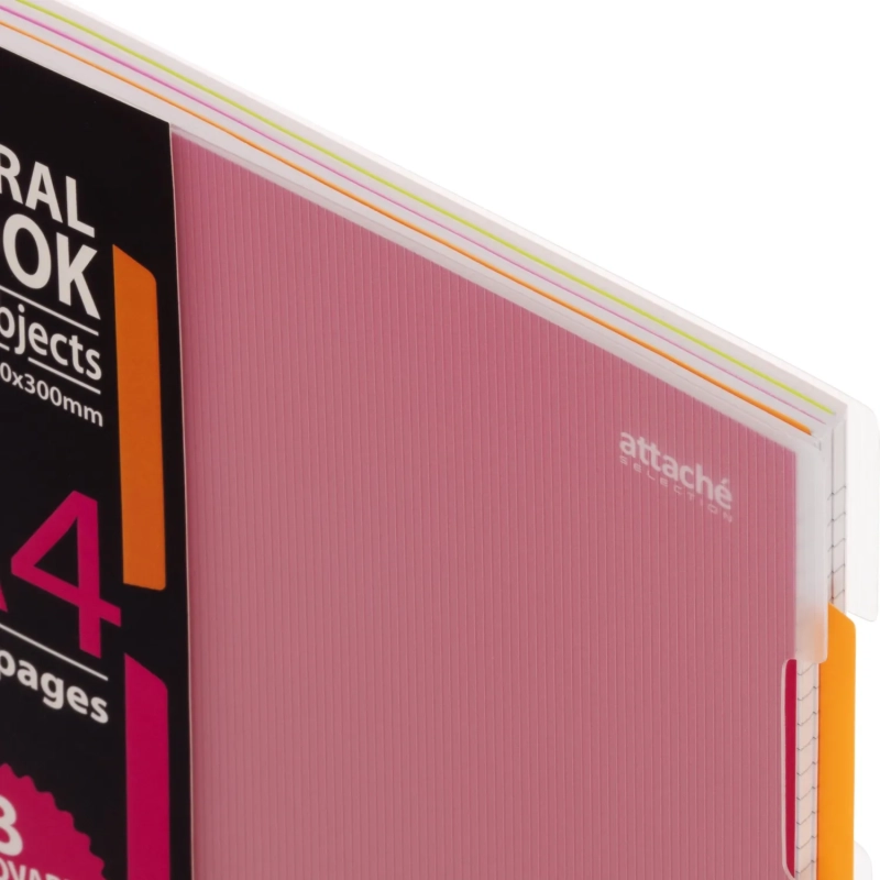 Бизнес-тетрадь 140л,кл,А4,SPIRAL BOOK Розовый,евроспир,обл.пласт,разд.84105