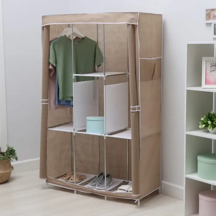 Шкаф тканевый каркасный, складной LaDо́m, 103&times;45&times;165 см, бежевый