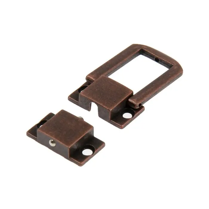 Замок-защелка на ящик ZM01, 3.2×2.5 см, цвет медь
