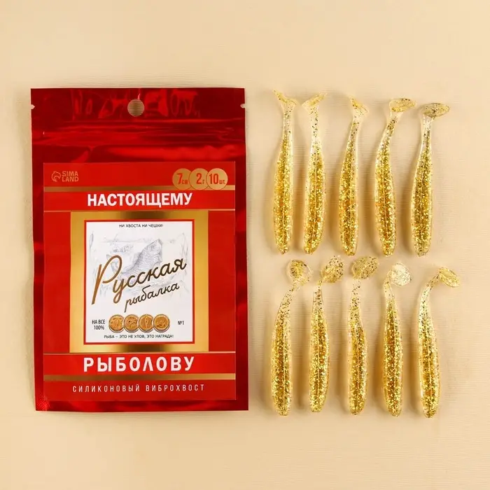 Силиконовая приманка «Настоящему рыболову», 10 шт, 2 гр, 7 х 2 см Силиконовая приманка «Настоящему рыболову», 10 шт, 2 гр, 7 х 2 см