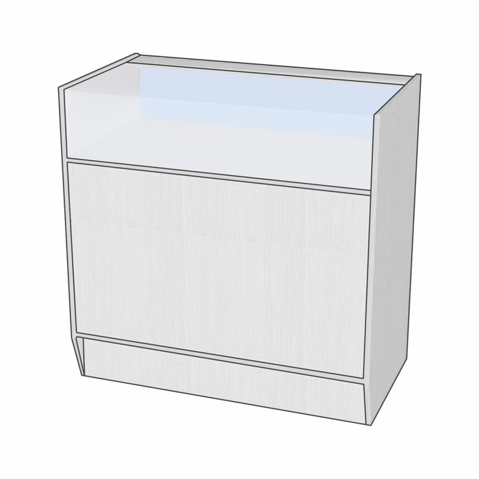 Прилавок ПЭ-3, 900×500×900, ЛДСП, стекло, цвет белый