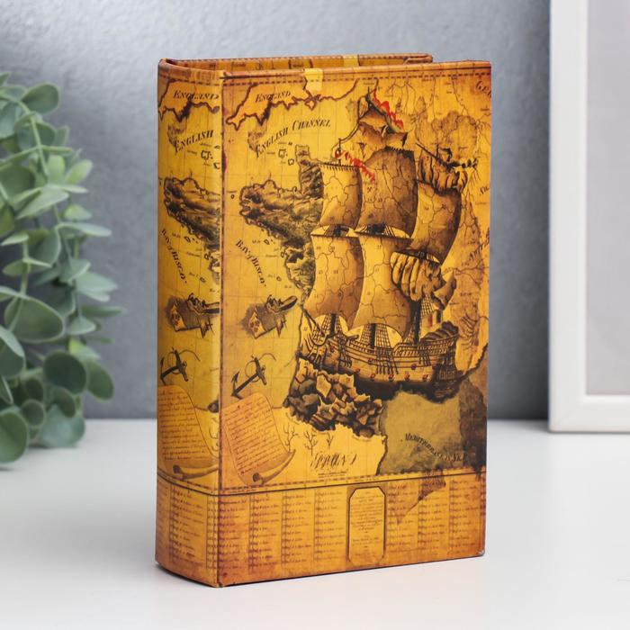 Сейф-книга кожа  Сейф-книга кожа "Морской круиз" 17х11х5 см