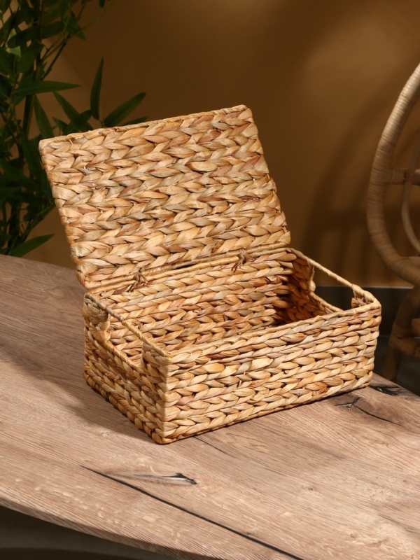 Корзина плетеная 32х20х14 см, +/- 3 см. водный гиацинт