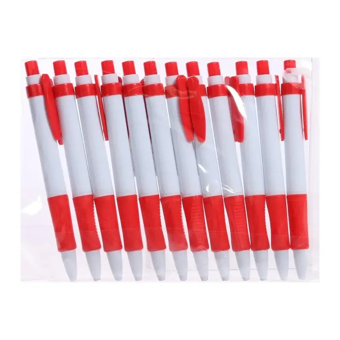 Ручка шариковая автоматическая, 0.7 мм, стержень синий, белый корпус, с резиновым держателем