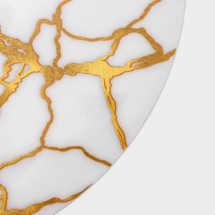 Салфетка сервировочная на стол «Мрамор», d=38 см, цвет белый