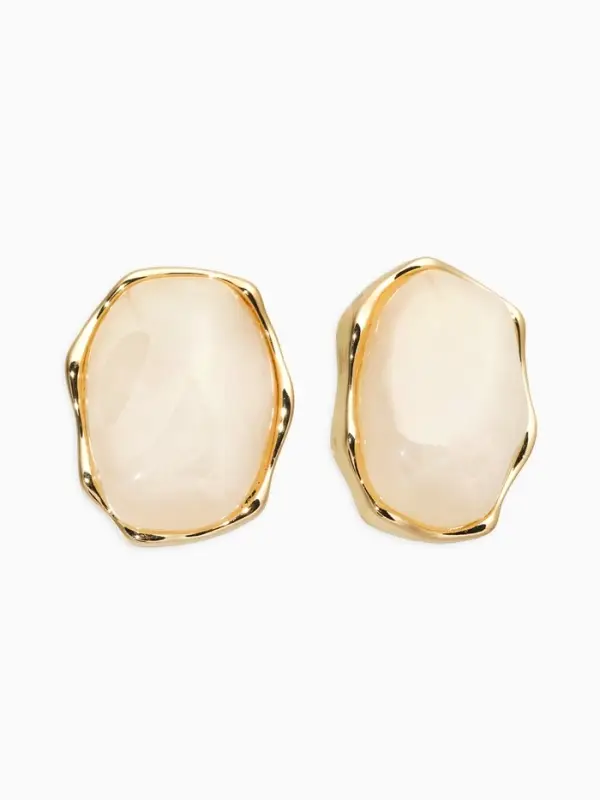 Серьги акрил "Мятые", цвет прозрачный в золоте