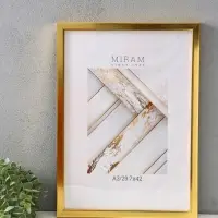 Фоторамка для фото 29.7&times;42 см, (A3) &laquo;МИРАМ&raquo;, пластик под золото, (пластиковый экран)