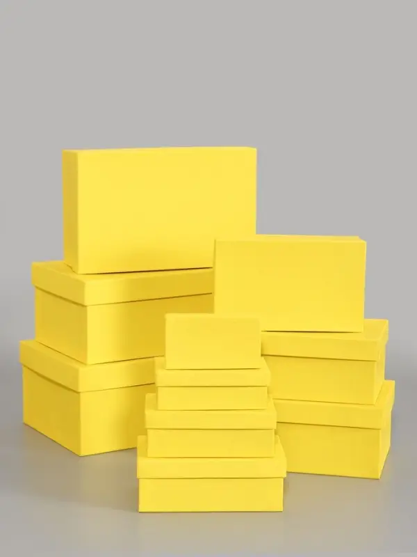 Набор подарочных коробок 10 в 1, прямоугольная, жёлтая, 30&times;19&times;12 - 12&times;6.5&times;4 см