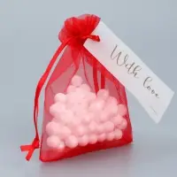 Мешочек подарочный органза бордовый &laquo;Бордо&raquo;, с шильдиком, 10 х 12 см +/- 1.5 см