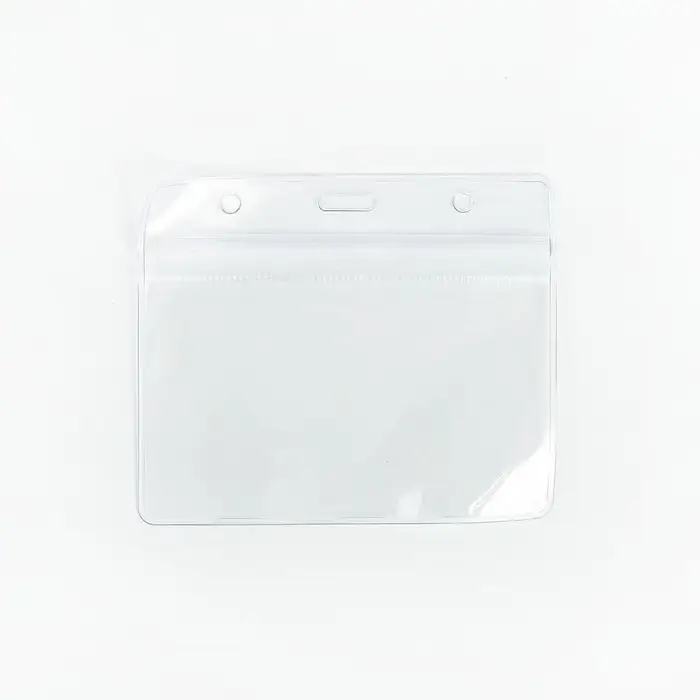 Бейдж - карман горизонтальный, внешний размер 110&times;90 мм, внутренний размер 105&times;60 мм, 25 мкр с защёлкой зип