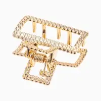 Крабик для волос &laquo;Эмма&raquo;, прямой, 2.5 см, золотистый