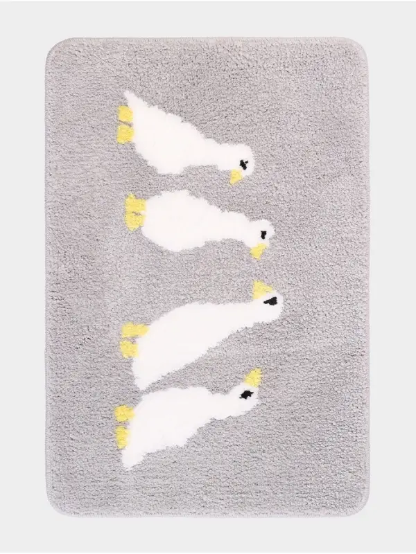 Коврик Доляна &laquo;Гуси&raquo;, 40&times;60 см, микрофибра, серый