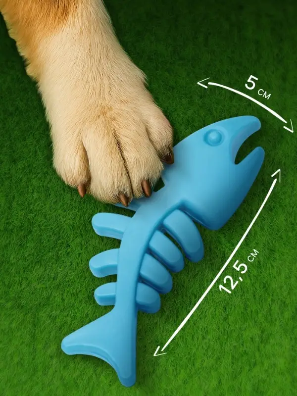 Жевательная игрушка для собак &laquo;Планктон&raquo;, 12.5 см, TPR, голубая