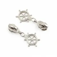 Бегунок для молнии &laquo;Спираль&raquo;, №7, &laquo;Штурвал&raquo;, 10 шт., цвет никель