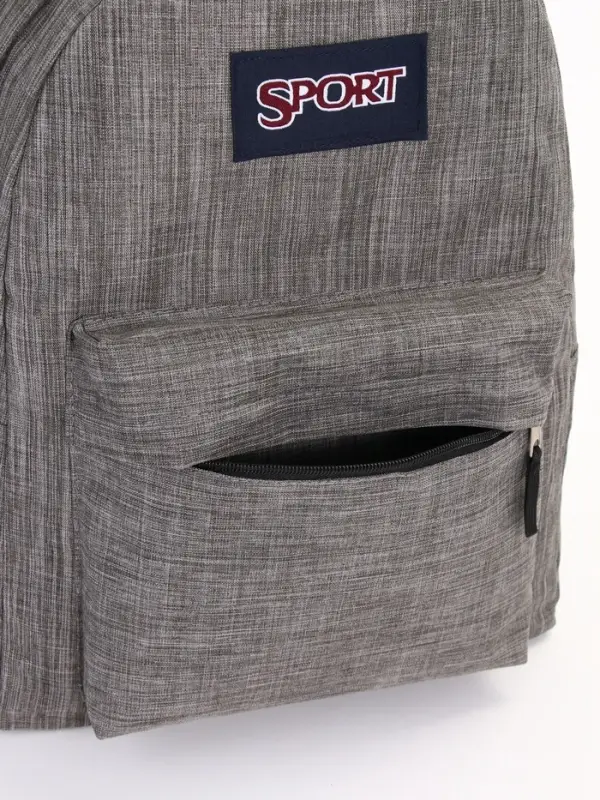 Рюкзак школьный на молнии, с карманом, однотонный, размер 30&times;14&times;41 см, графитовый