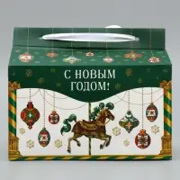 Коробка для сладостей «С Новым годом!», карусель, 10 х 18 х 14 см
