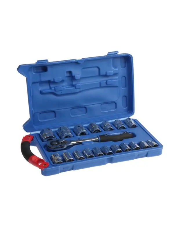 Набор инструментов в кейсе ТУНДРА, автомобильный, 1/2", 23 предмета