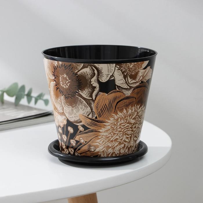 Горшок для цветов Доляна «Голди», 800 мл, цвет чёрный Горшок для цветов Доляна «Голди», 800 мл, цвет чёрный