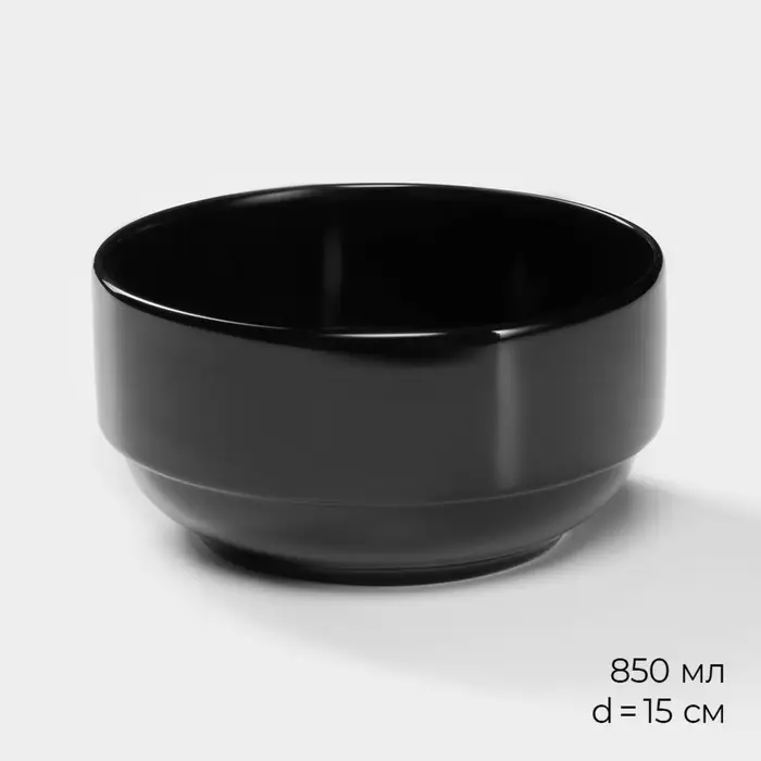 Набор посуды Magistro Night, фарфор, 16 предметов: тарелка d=25.5 см, d=19 см, миска 850 мл, d=15 см, кружка 320 мл, чёрный