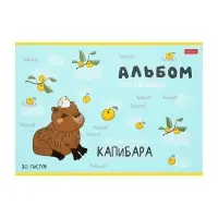 Альбом для рисования Hatber &laquo;Реально крутой Капибара&raquo; А4, 20 листов, на скобе, обложка из мелованного картона, блок офсет, МИКС