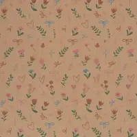 Бумага упаковочная крафт &laquo;Векторные цветы&raquo;, 50&times;70 см
