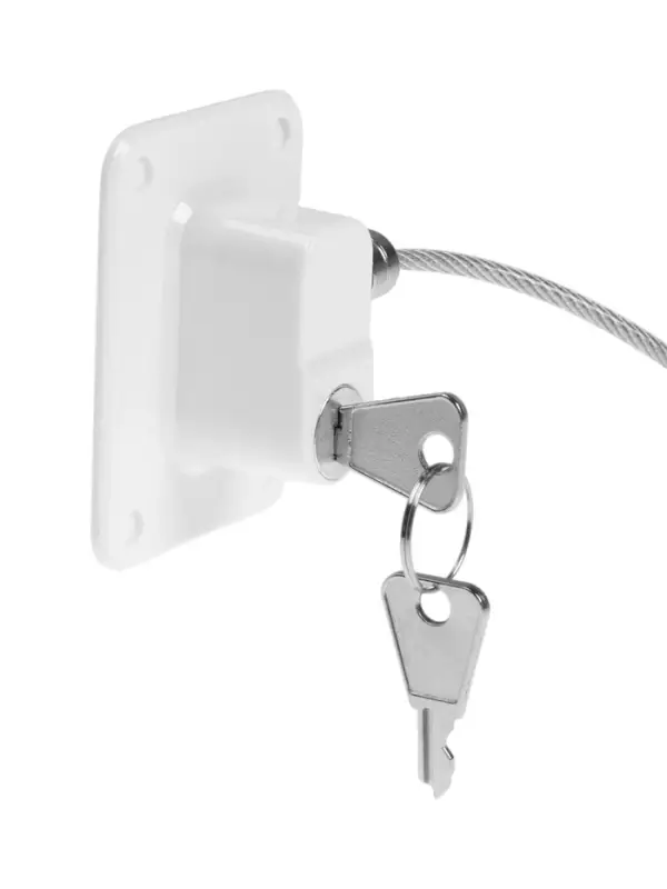 Замок блокиратор на окно ТУНДРА, самоклеющийся, с тросом 18 см