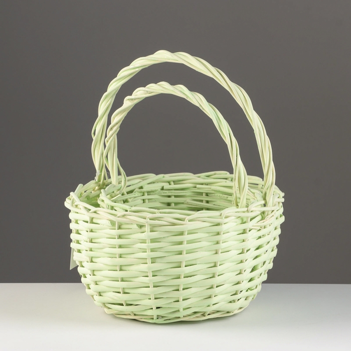 Набор корзин, D24x13/26 см, D18x11/23 см, 2 шт, зеленый, ива Набор корзин, D24x13/26 см, D18x11/23 см, 2 шт, зеленый, ива