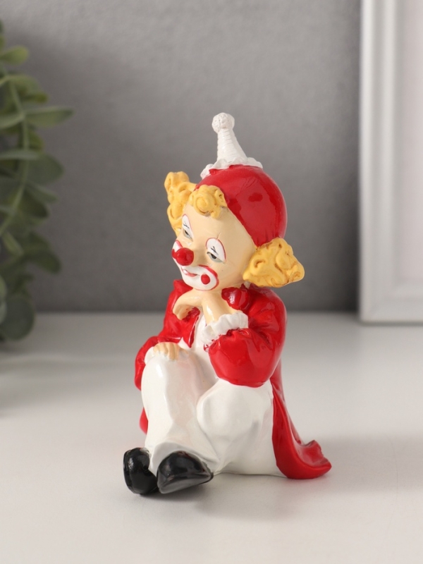 Сувенир полистоун Сувенир полистоун "Клоун застенчивый" бело-красный 9,5х7х11 см